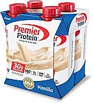 4-Pack of 11-oz Premier Protein 30g Protein Shakes (Vanilla) $3.78