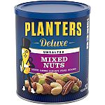 15.25oz Planters Deluxe Unsalted Mixed Nuts $6.29 and more