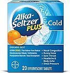 20-Ct Alka-Seltzer Plus Cold Medicine (Effervescent Tablets - Orange Zest) $2.46