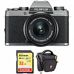 FUJIFILM X-T100 Mirrorless Digital Camera with 15-45mm Lens and Accessory Kit $399 and many more