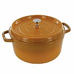 Staub Cast Iron 7-qt Round Cocotte - Saffron $145.75 (Org $493) 