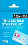 Ting GSM Sim Card Kit for $1 with $30 Service Credit