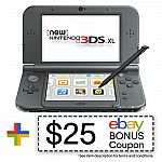 REFURBISHED Nintendo 3DS XL (New Black) + $25 eBay Bonus $119 and more