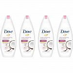 4-Pack 22oz. Dove Body Wash, Purely Pampering Coconut Milk w/ Jasmine Petals $12.24