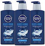 3-Pack 16.9-oz NIVEA Men Express Absorption 3-in-1 Revitalizing Lotion (Body, Face, Hands) $11.39 or Less