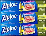 72-Ct Ziploc All Purpose 1/2 Gallon Marinade Bags $5.44 or Less