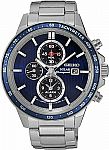 Seiko Men's Solar Chronograph Watch w/ Stainless Steel Bracelet $120