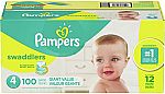 Pampers Swaddlers Diapers: $15 off $75 (sizes 1, 3, & 4)