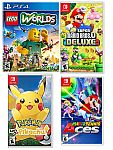 LEGO Worlds - PS4 $12, New Super Mario Bros. U Deluxe (Switch) $44,  Pokemon: Let's Go Pikachu $42 and more