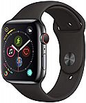 Apple Watch Series 4 (GPS + Cellular, 44mm) - Space Black Stainless Steel Case with Black Sport Band $399 and more