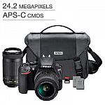 Nikon D3500 DSLR Camera 2 Lens Bundle $399.99