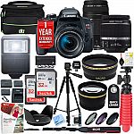 Canon EOS Rebel T7i DSLR Camera w/ EF-S 18-55mm + EF 75-300mm Lens + 64GB Kit $699