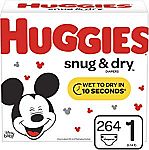 Extra $15 Off $75+ Huggies: 2 x 264ct Huggies size 1 Snug & Dry Diapers  $54 and more