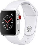 Apple Watch Series 3 (GPS + Cellular, 38mm) Silver Aluminium Case with White Sport Band $199 & More