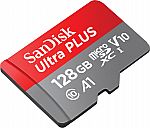 128GB SanDisk Ultra Plus microSDXC UHS-I Memory Card $15