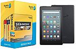 Rosetta Stone Bonus Pack Bundle (Lifetime Online Access + Grammar Guide and Dictionary Book Set) with Fire 7 Tablet $149.99