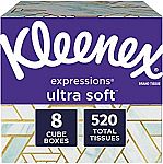 8-Pack Kleenex Expressions Ultra Soft Facial Tissues $9.40