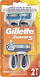 2 Count Gillette Sensor 5 Men's Disposable Razors $3.64