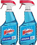 2-Pack 23oz Windex Glass Cleaner Trigger Bottle $2.98