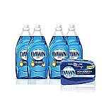(Back) 4-ct 19oz Dawn Ultra Dishwashing Liquid Dish Soap + 2ct Non-Scratch Sponge $8.49