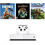 Microsoft Xbox One S 1TB All Digital Edition 3 Game Bundle $159