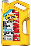 Pennzoil Platinum High Mileage Motor Oil 5W-30, 5 Quart $3.70