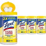 4-Pk of 80-Count Lysol Disinfecting Wipes $7.18