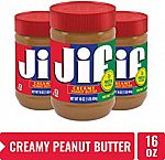 3-Pk 16oz Jif Creamy Peanut Butter $4.96