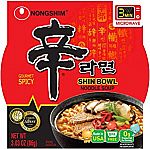 12-Pack 3.03oz NongShim Shin Bowl Noodle Soup (Gourmet Spicy) $7 or Less