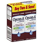 2-Pack 15ml Bausch & Lomb Opcon-A Allergy Relief Eye Drops $1.37 