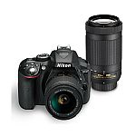 Nikon Refurbished D5300 DSLR Camera with 18-55mm and 70-300mm Lens $399