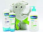 (Back) Cetaphil Baby Sensitive Skin Bath Time Essentials Gift Set with Elephant Hoodie Towel $14.39