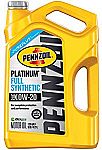 5-Qt Pennzoil Platinum Full Synthetic Motor Oil (SAE, SN) 0W-20 $10.68 (After Rebate)