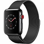 Apple Watch Series 3 42mm Smartwatch (GPS + Cellular, Space Black Stainless Steel Case, Space Black Milanese Loop) $349