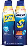 2-Pack of 5.5oz Coppertone Sport Sunscreen Spray (SPF 30) $8.37 or Less