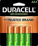 4-Pack Duracell Rechargeable AA Ni-mh Batteries $8 or Less