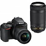 Nikon D3500 DSLR Camera with 18-55mm and 70-300mm Lenses + Memory Card $397