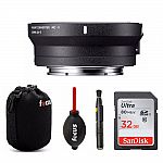 Sigma: MC-11 Converter $127, 30mm f/1.4 $246, 16mm f/1.4 $339, 56mm f/1.4 $366