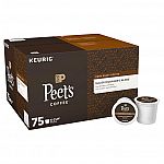 75-Ct Peet's Coffee Major Dickason's K-Cups (Dark Roast) $26 or Less