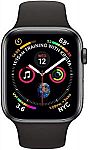 Apple Watch Series 4 (GPS + Cellular, 44mm) Space Gray Aluminium Case with Black Sport Band (Renewed) $368