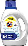 100-oz Tide Free and Gentle HE Liquid Laundry Detergent $9 or Less