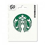 $50 Starbucks Gift Card $43 and more
