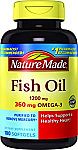 Nature Made Fish Oil 1200 mg w. Omega-3 360 mg Softgels 100 Ct $4.84