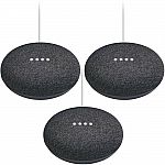 3-Pack Google Home Mini Smart Speaker $59.99