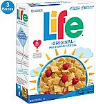 3-Pack Quaker Life Cereal $4.34 or Less
