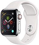 Apple Watch Series 4 (GPS + Cellular, 40mm) - Stainless Steel Case with White Sport Band $499 (Save $200)