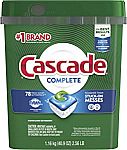 Cascade Complete ActionPacs Dishwasher Detergent, Fresh Scent, 78 Count $9.70