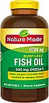 Prime Deal: 320-Ct Nature Made Burpless Fish Oil 1000mg Softgels $6.60 or Less