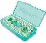(Back) 12-Ct Plackers Micro Mint Dental Floss Picks w/ Travel Case $0.48