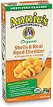 12 Boxes Annie's Organic Shells & Real Aged Cheddar Macaroni & Cheese (6oz) $5.93